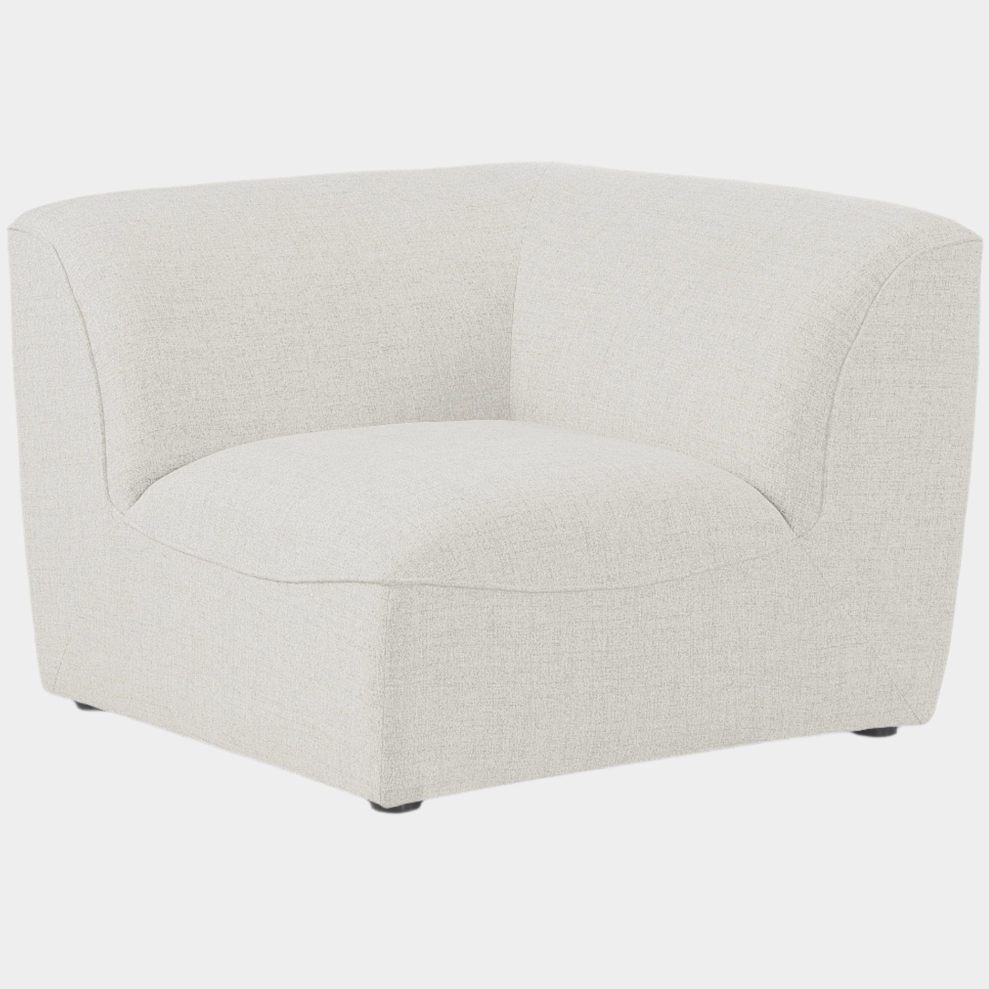 Miramar Linen Textured Fabric Upholstered Corner Modular Chair