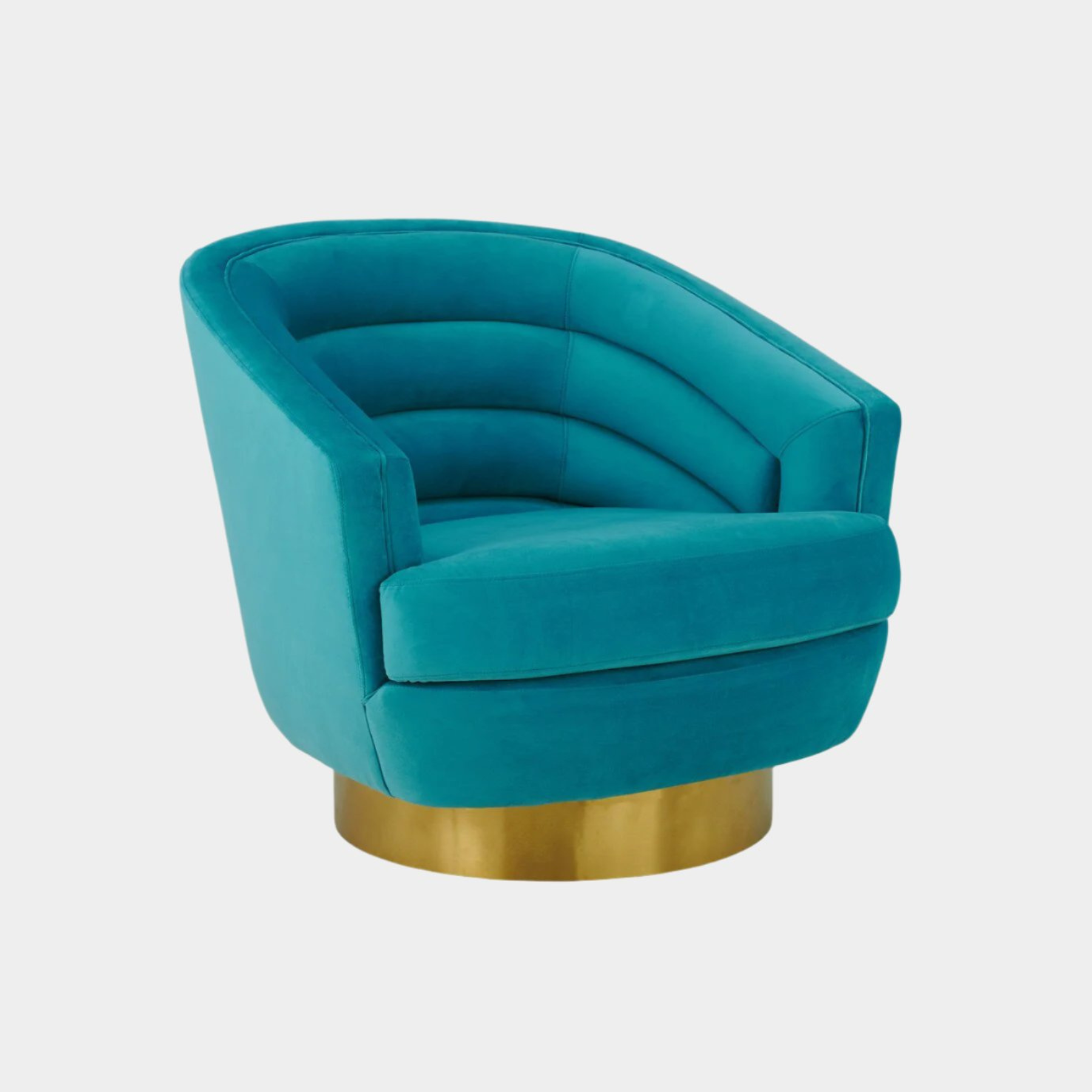 Canyon Blue Velvet Swivel Chair