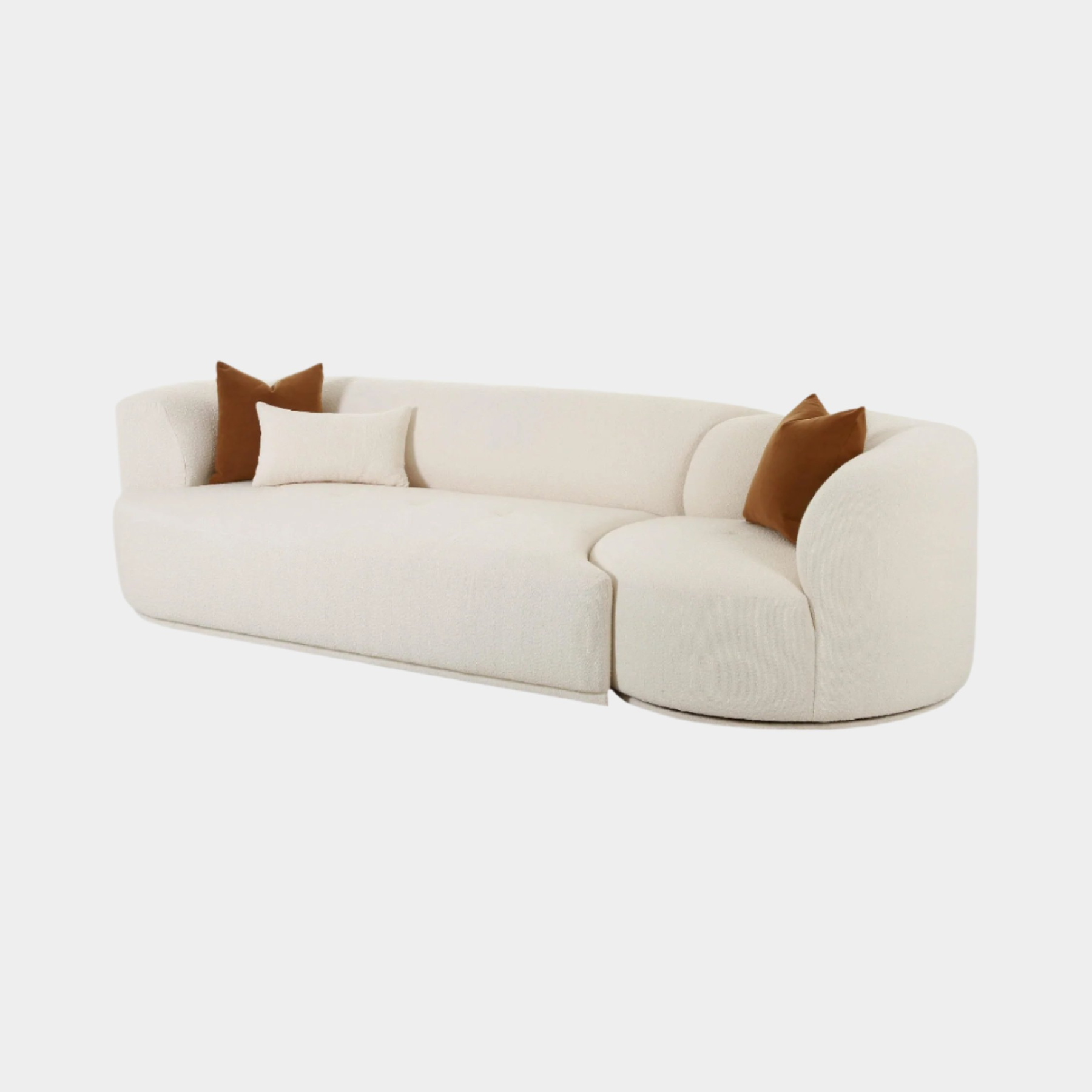 Fickle Cream Boucle 2 - Piece Modular Sofa