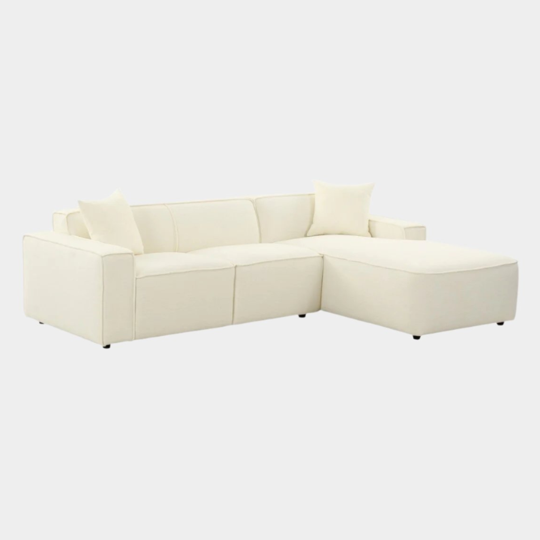 Olafur Cream Linen Sectional - RAF