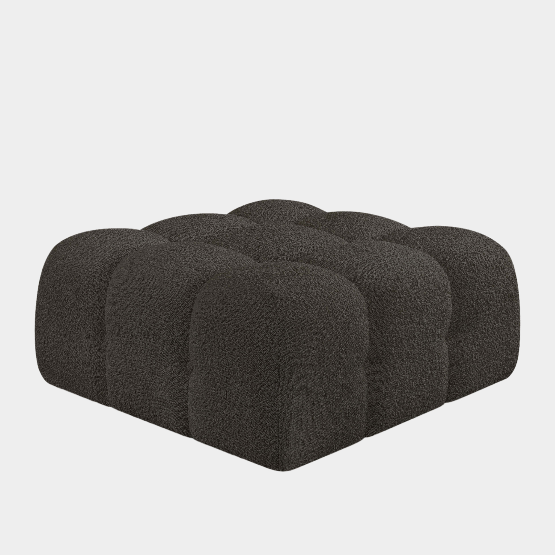 Pouf en tissu boucle Ames