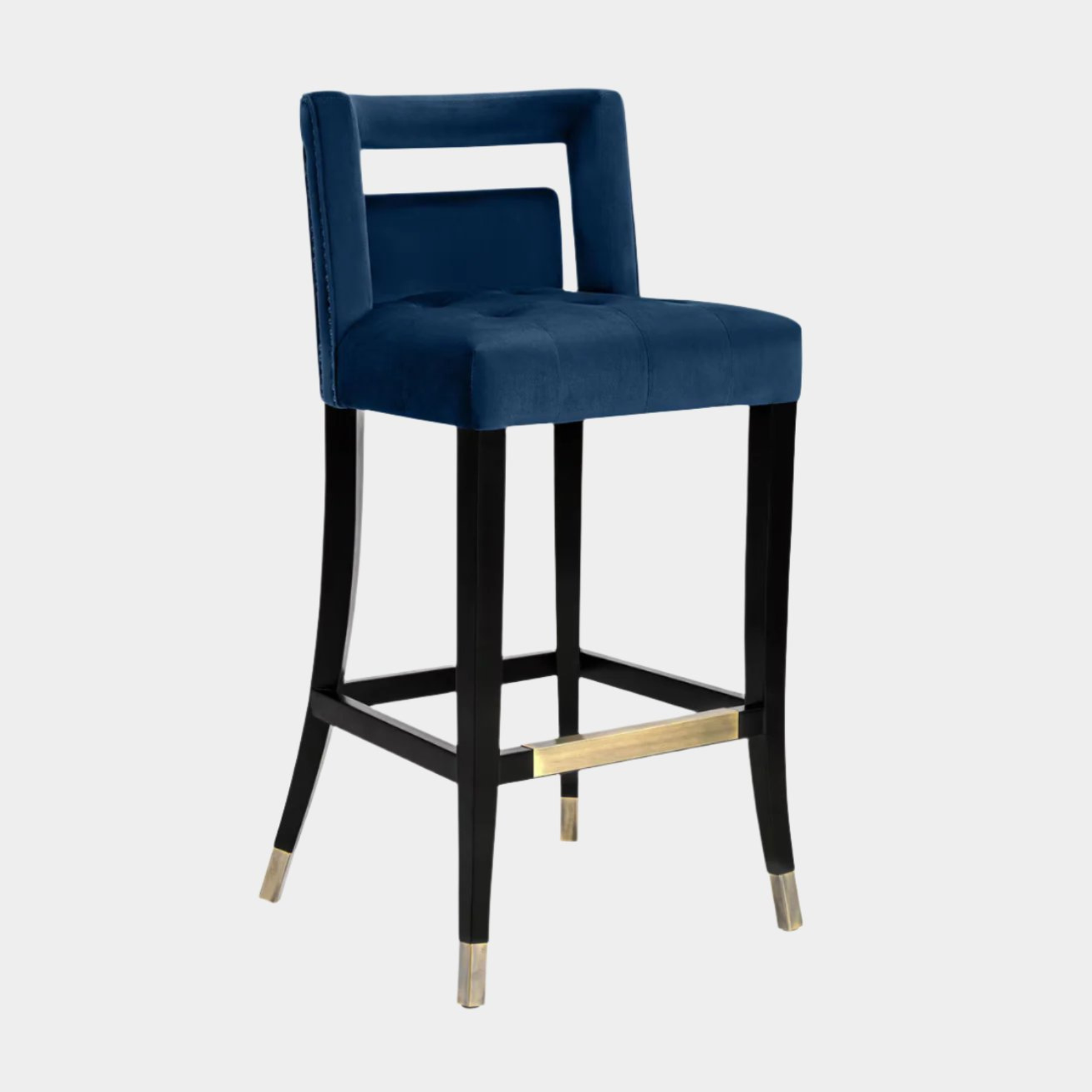 Hart Navy Velvet Bar Stool