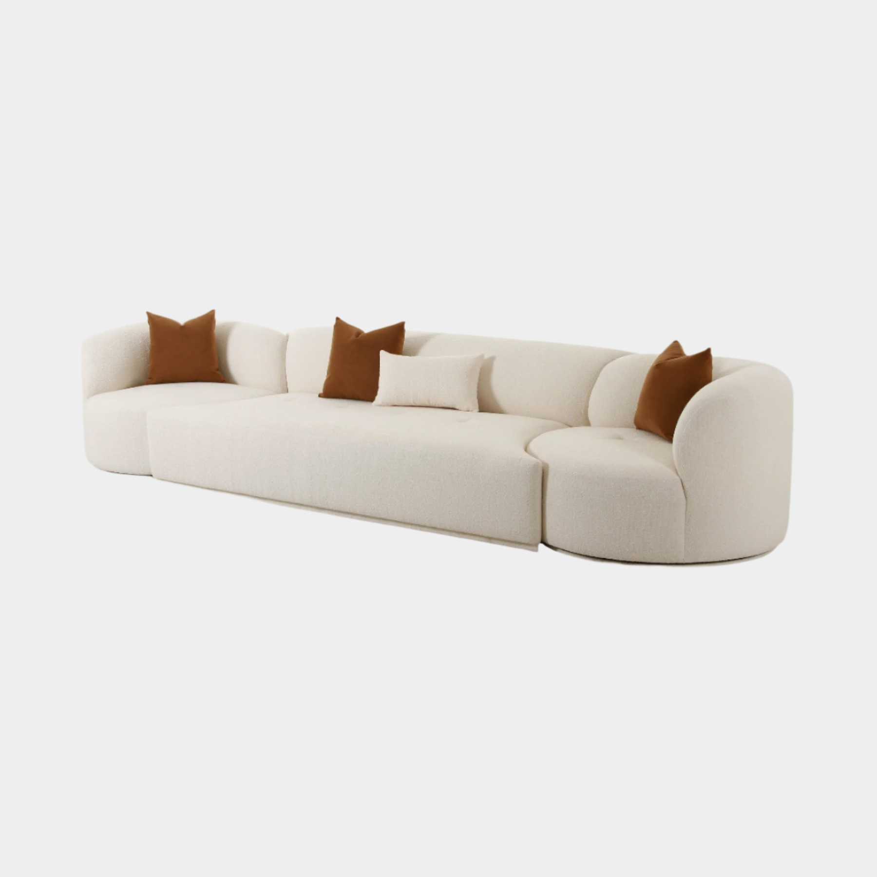 Fickle Cream Boucle 3 - Piece Modular Sofa