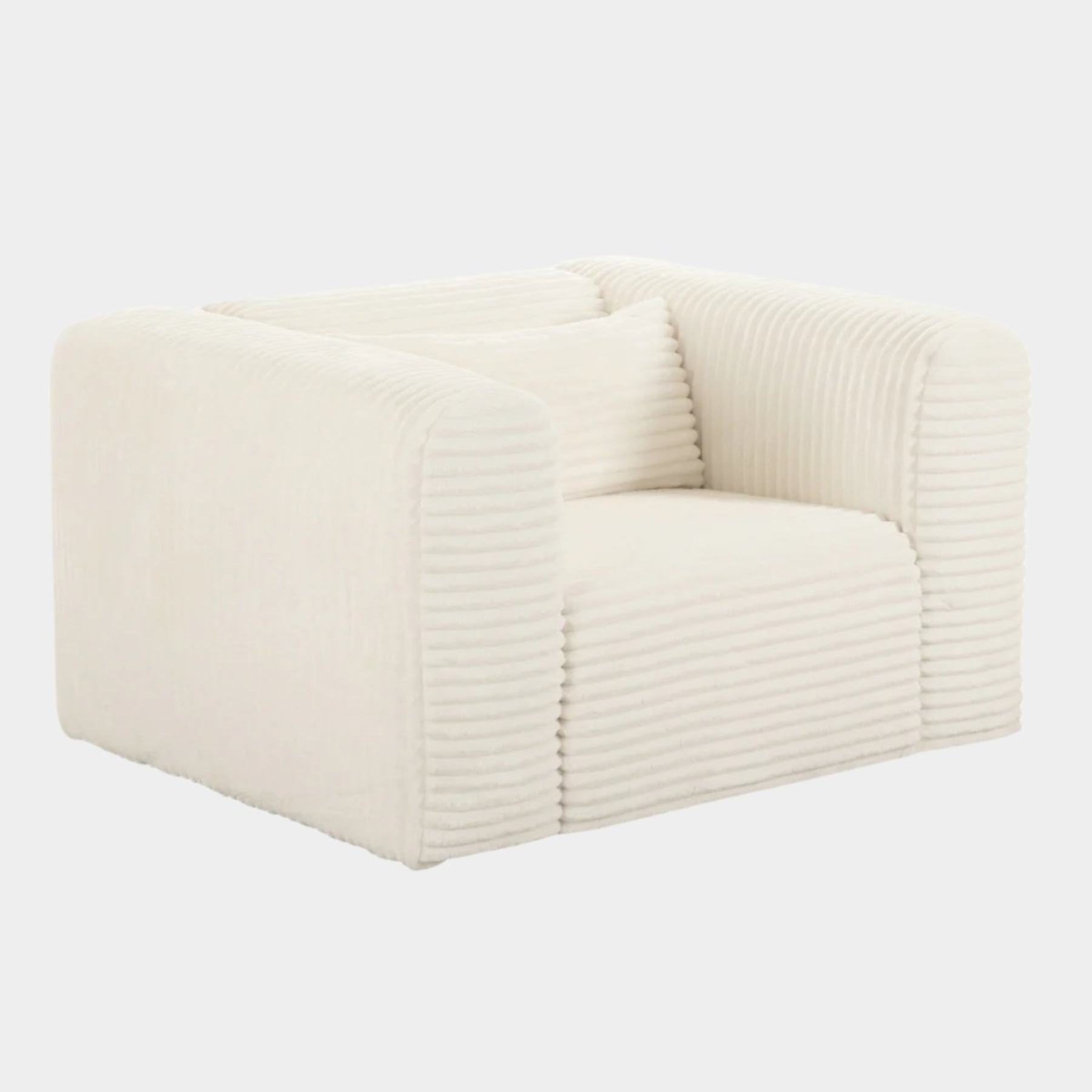 Tarra Fluffy Oversized Cream Corduroy Armchair