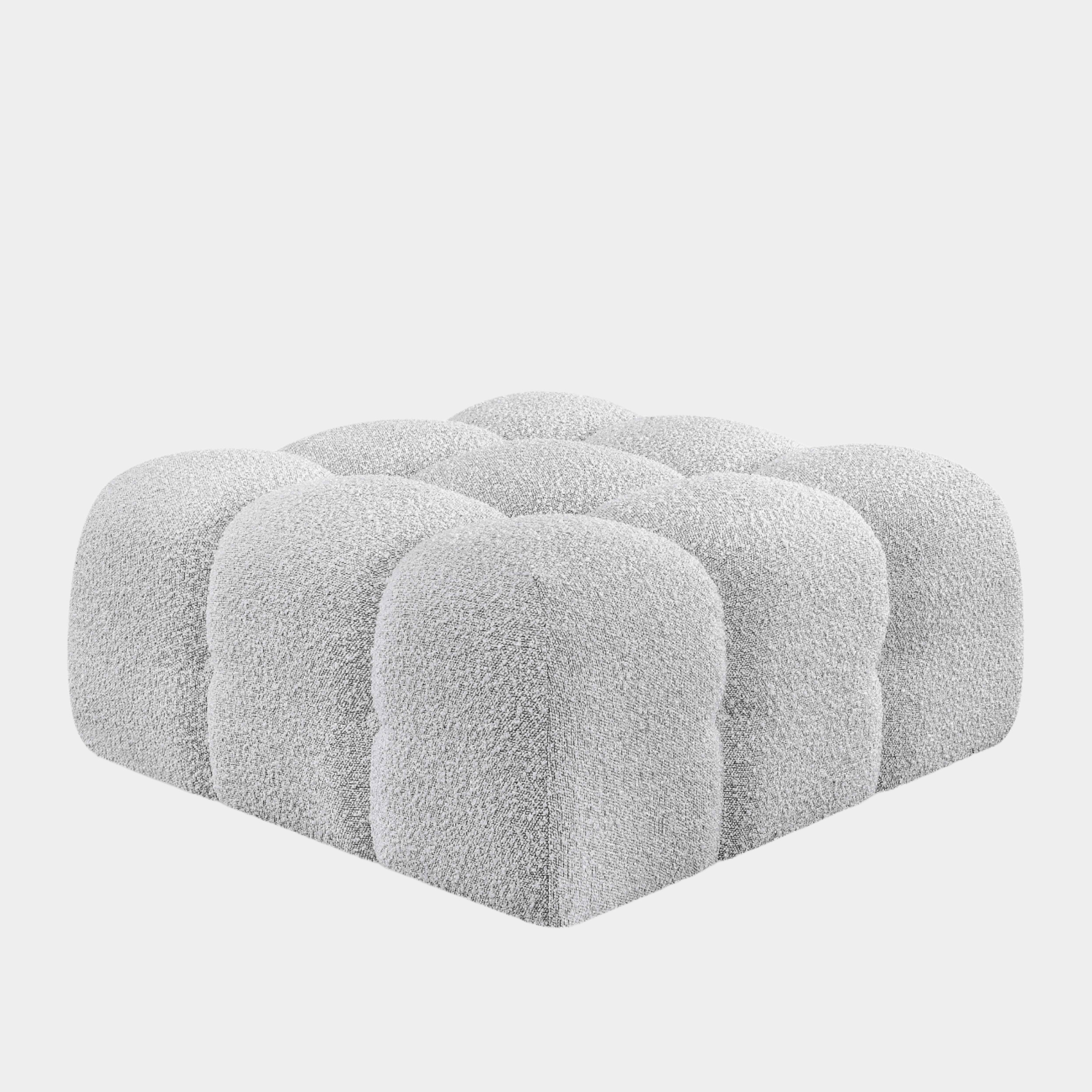 Ames Boucle Fabric Ottoman