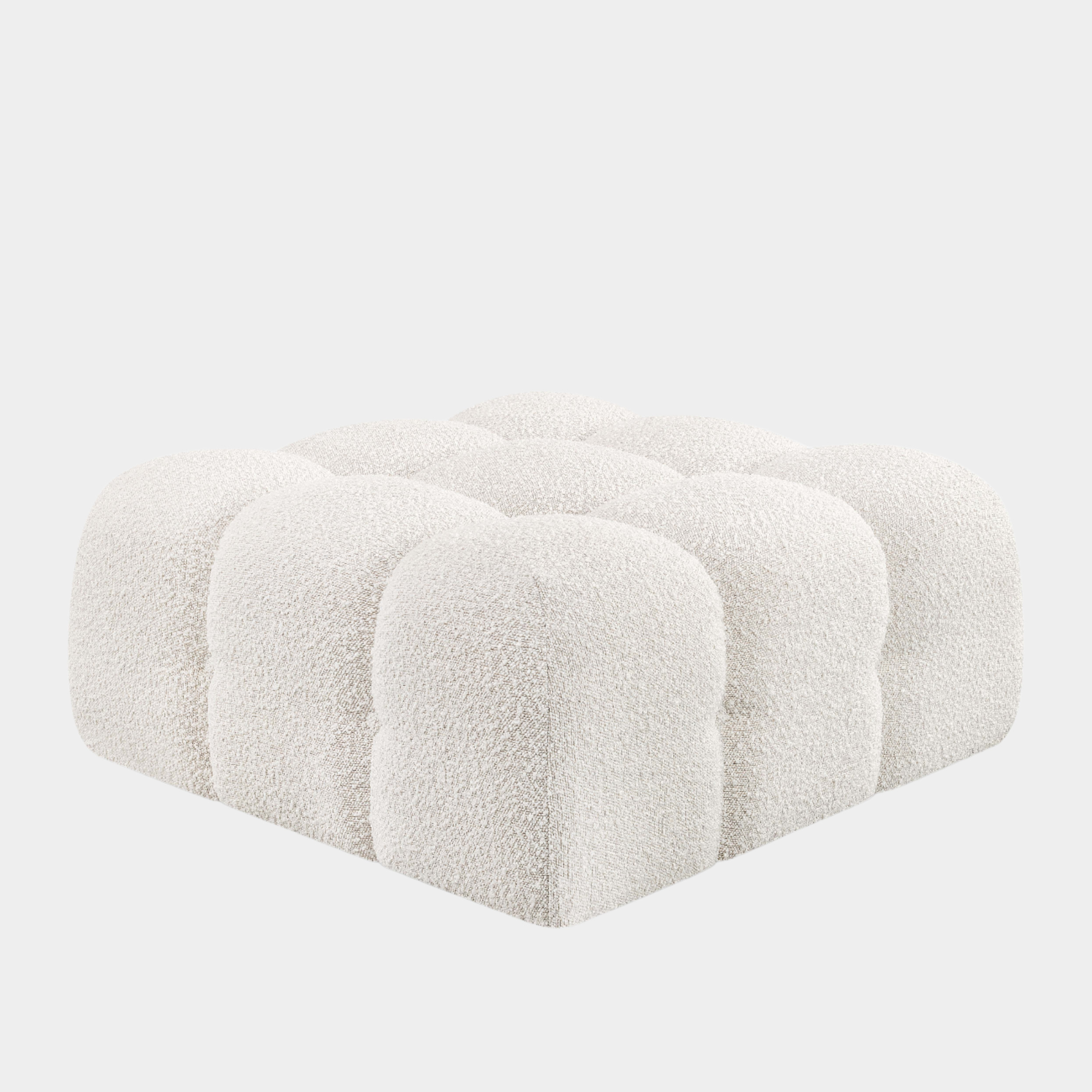 Ames Boucle Fabric Ottoman