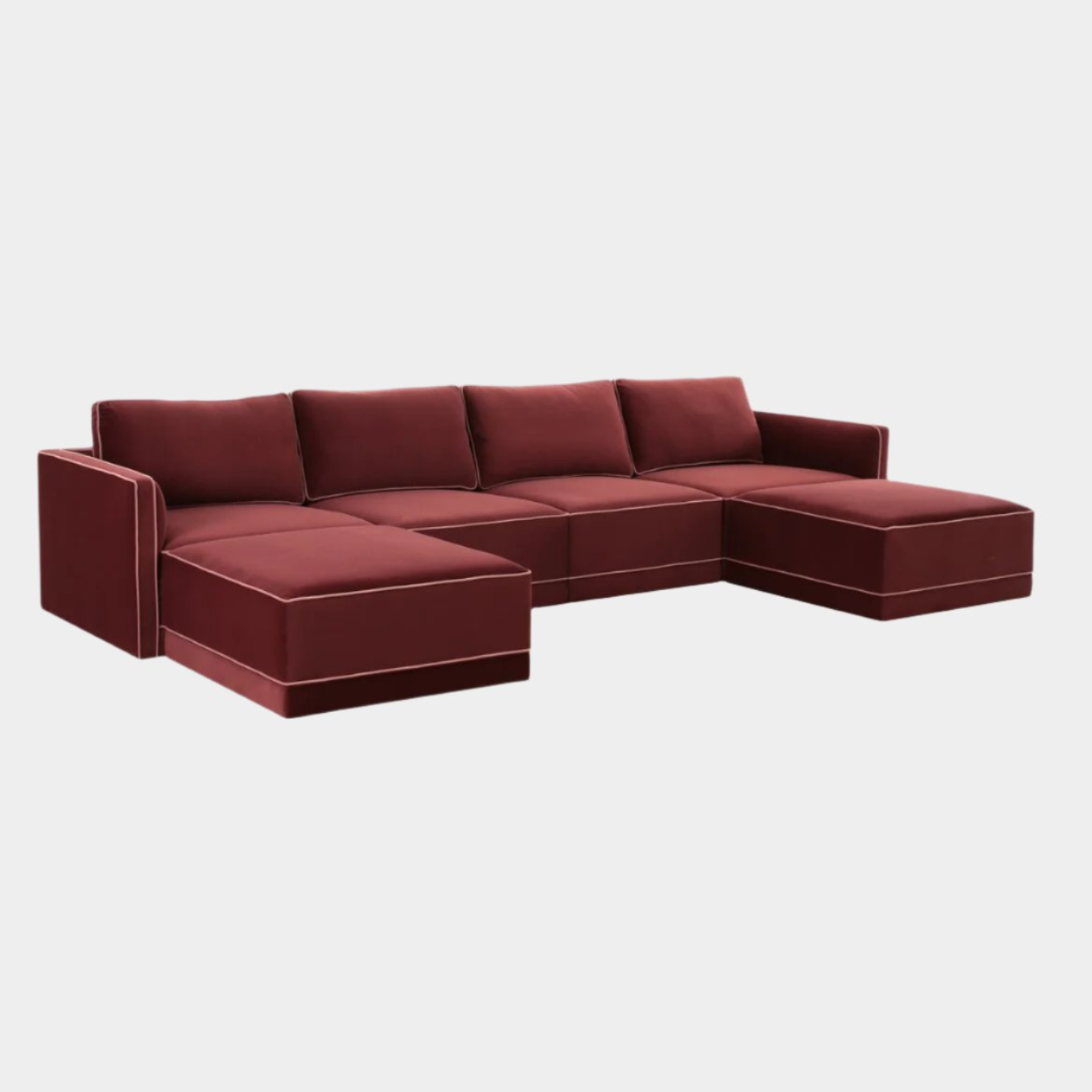 Willow Berry Red Modular U Sectional