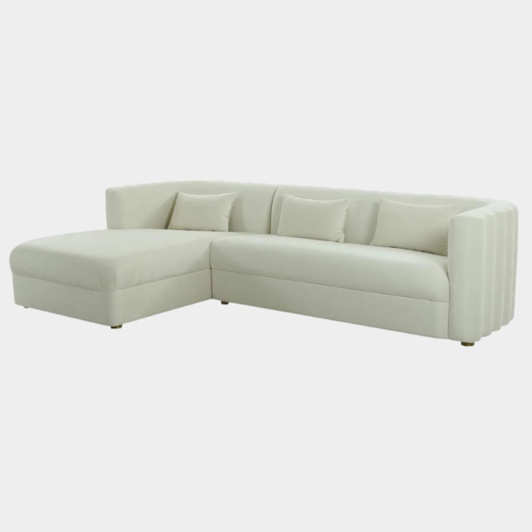 Callie Cream Velvet Sectional - LAF