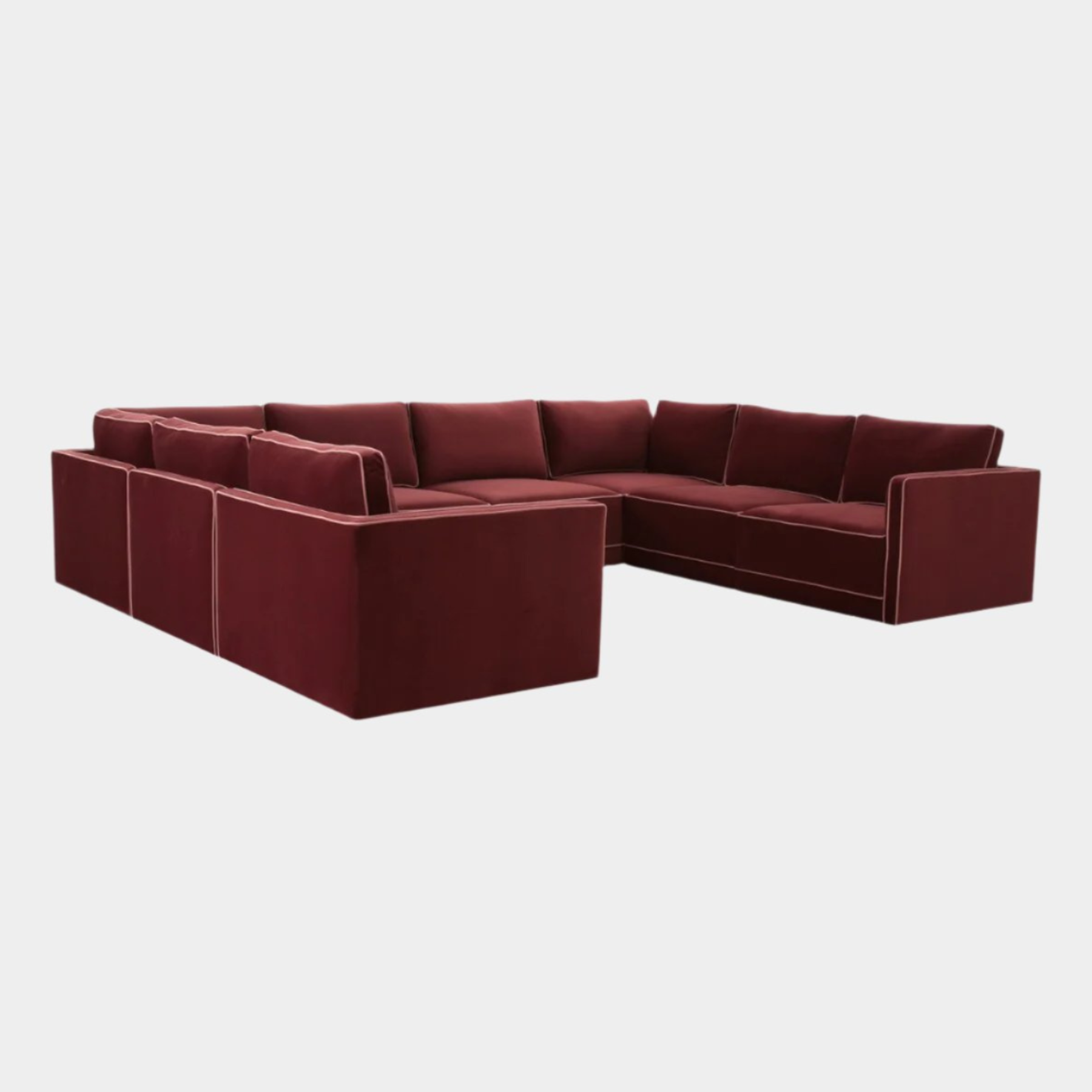 Willow Berry Red Modular Large U Sectional