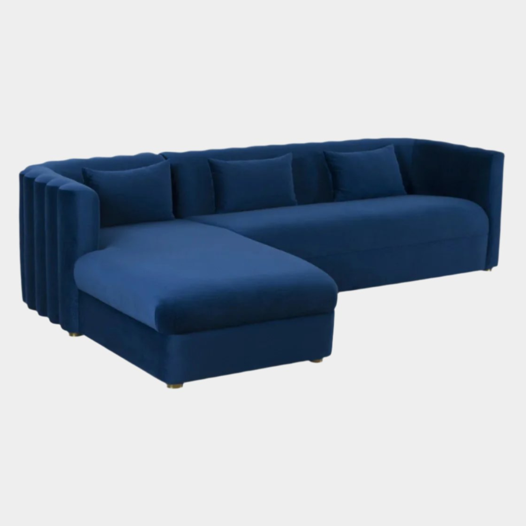 Callie Navy Velvet Sectional - LAF