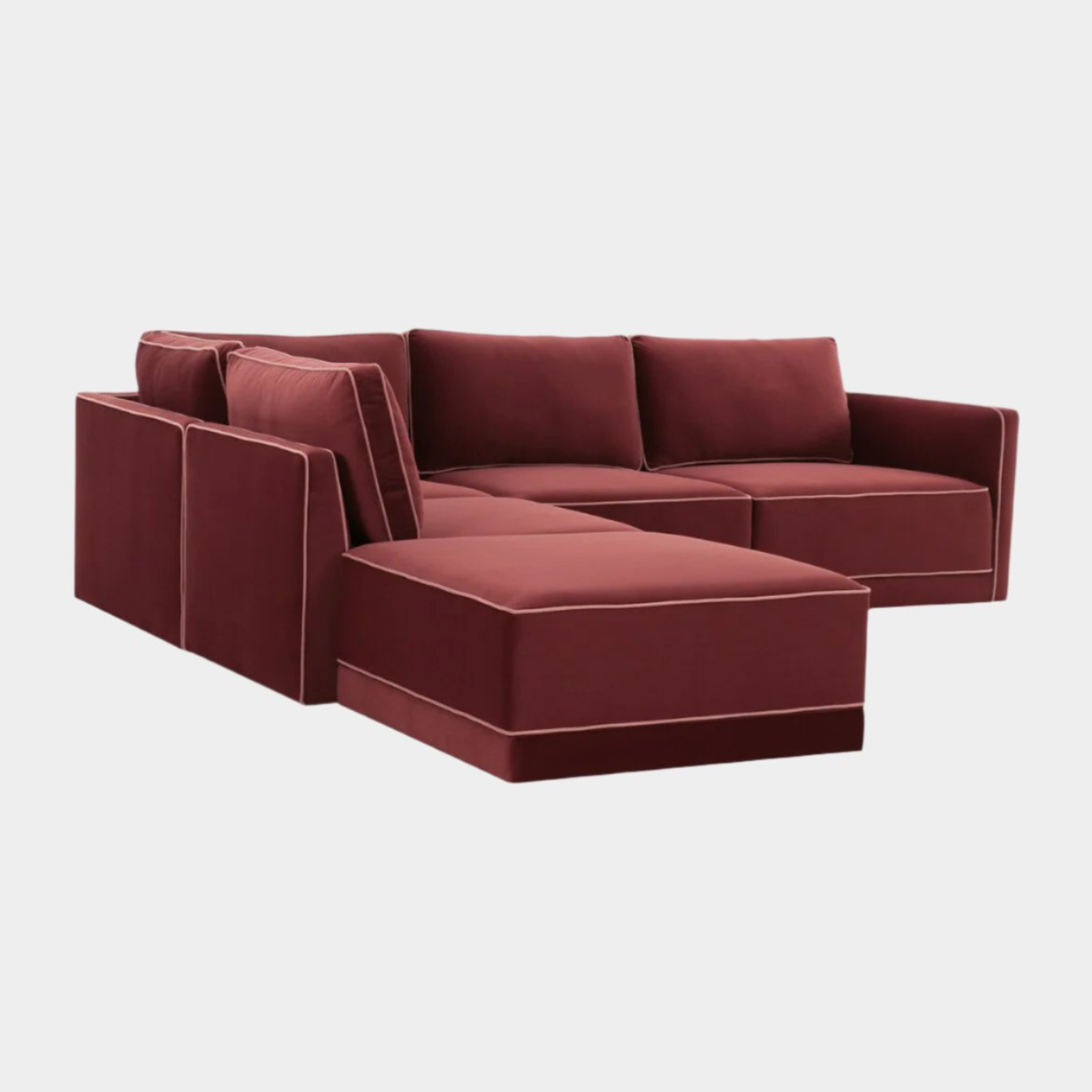 Willow Berry Red Modular LAF Sectional