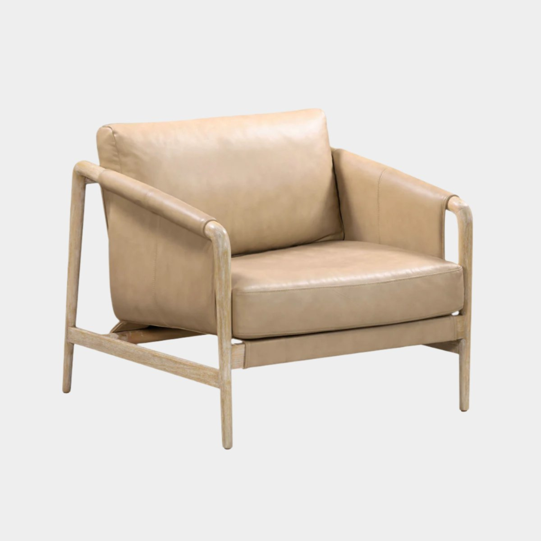 Chakka Tan Genuine Leather Accent Chair