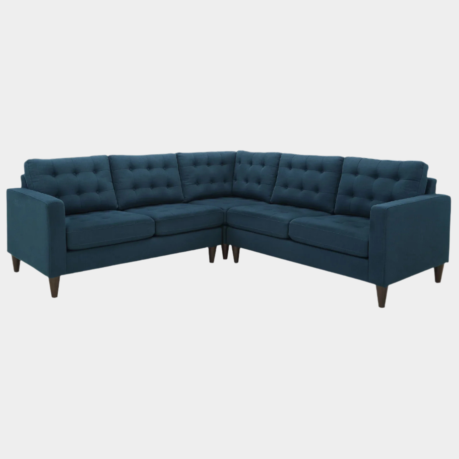 Empress 3 Piece Upholstered Fabric Sectional Sofa Set