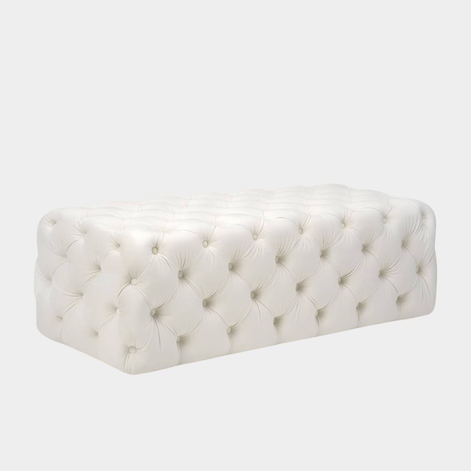 Kaylee Cream Velvet Ottoman