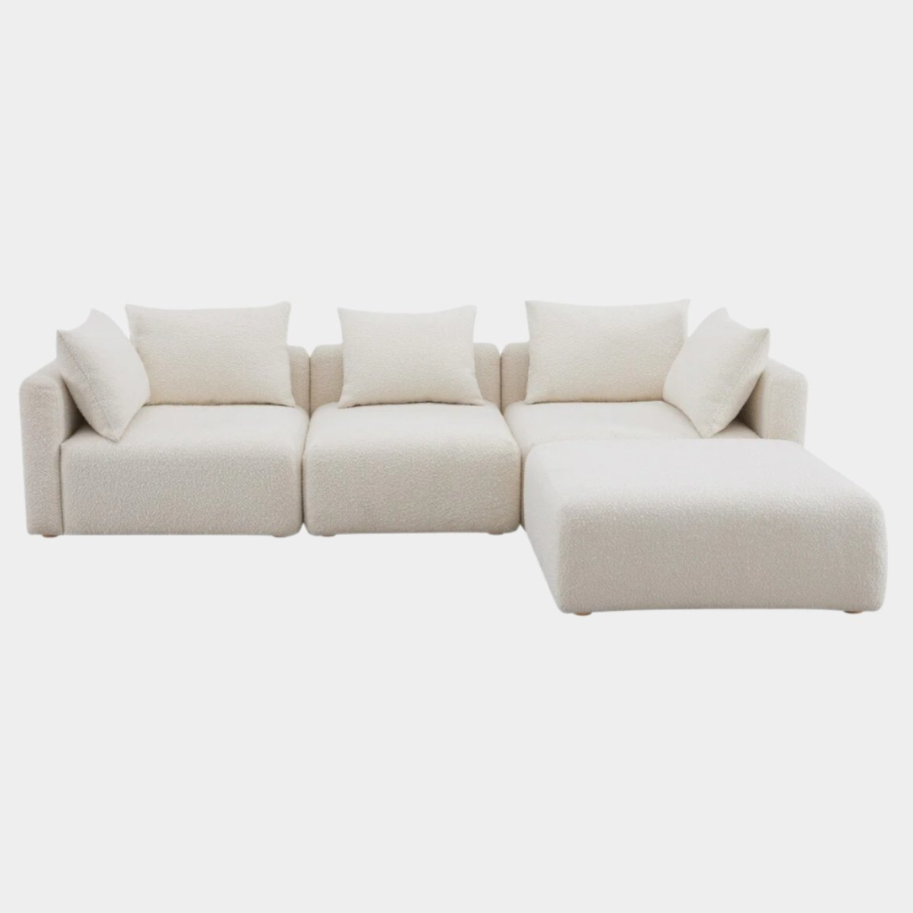 Hangover Cream Boucle 4-Piece Modular Sectional