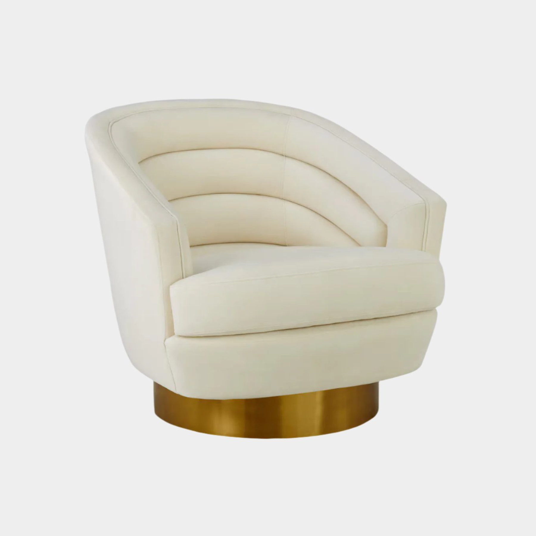 Canyon Cream Velvet Swivel Chair