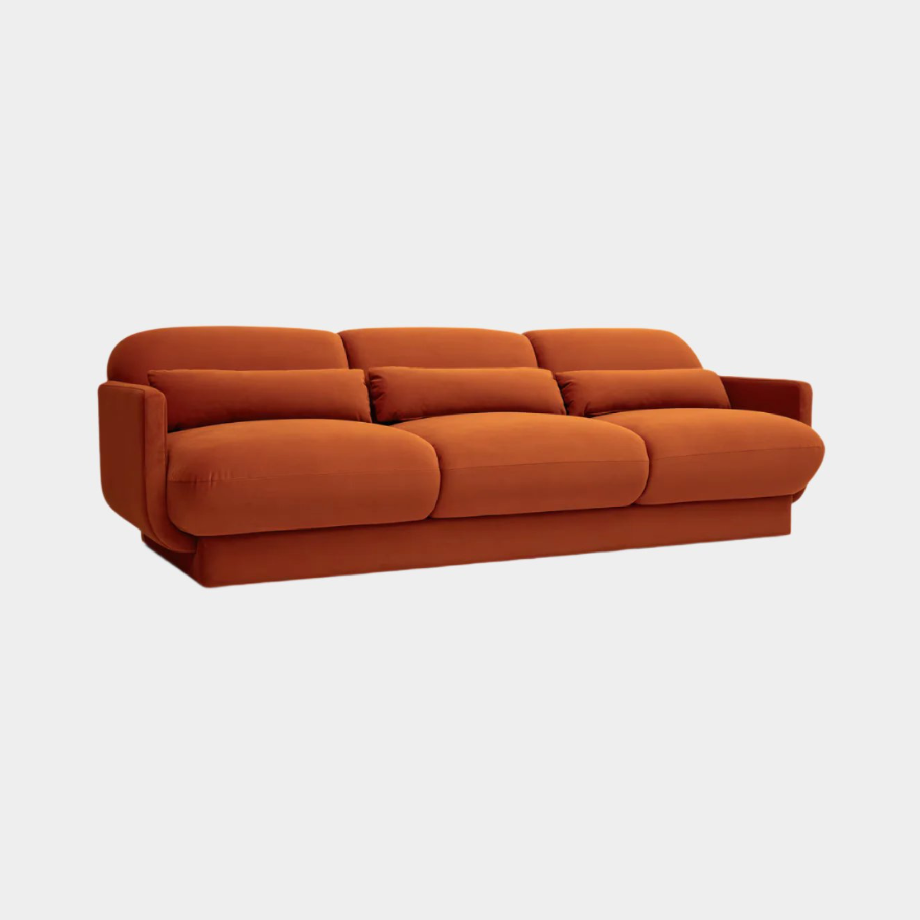 Azalea Rust Orange Velvet Sofa