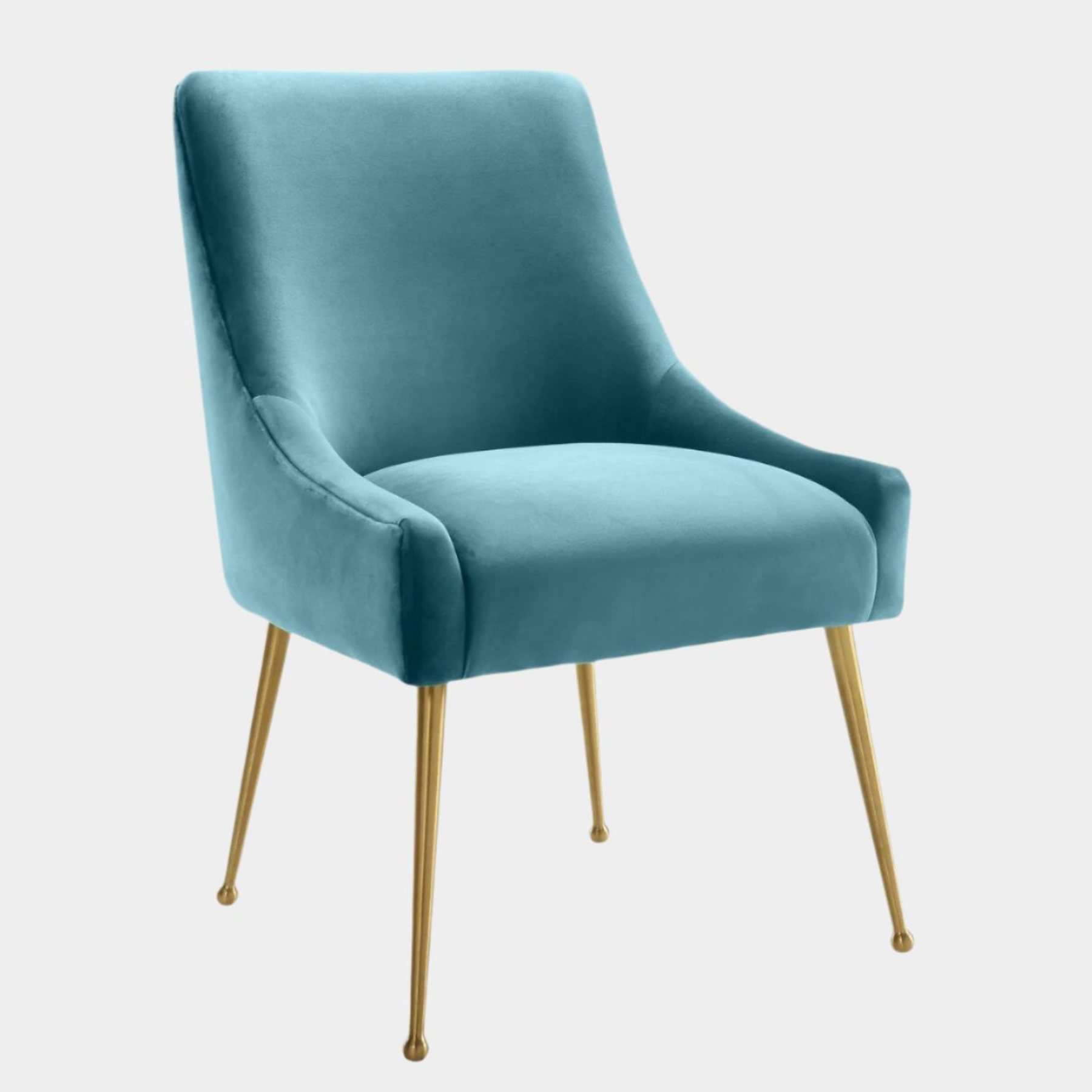 Beatrix Sea Blue Velvet Side Chair