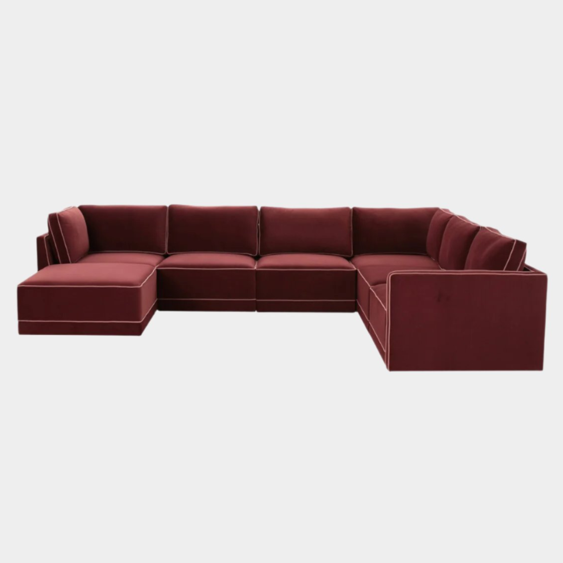 Willow Berry Red Modular Large Chaise Sectional