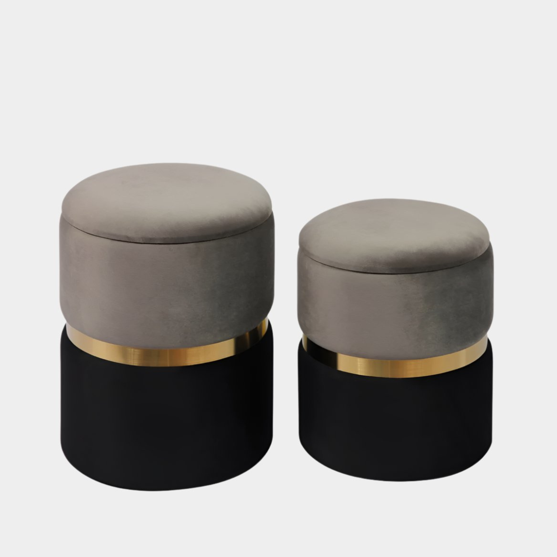 Gigi Grey Storage Ottomans - Set of 2