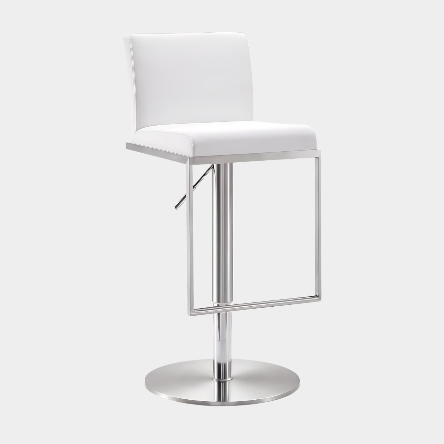 Amalfi White Performance Vegan Leather Adjustable Stool