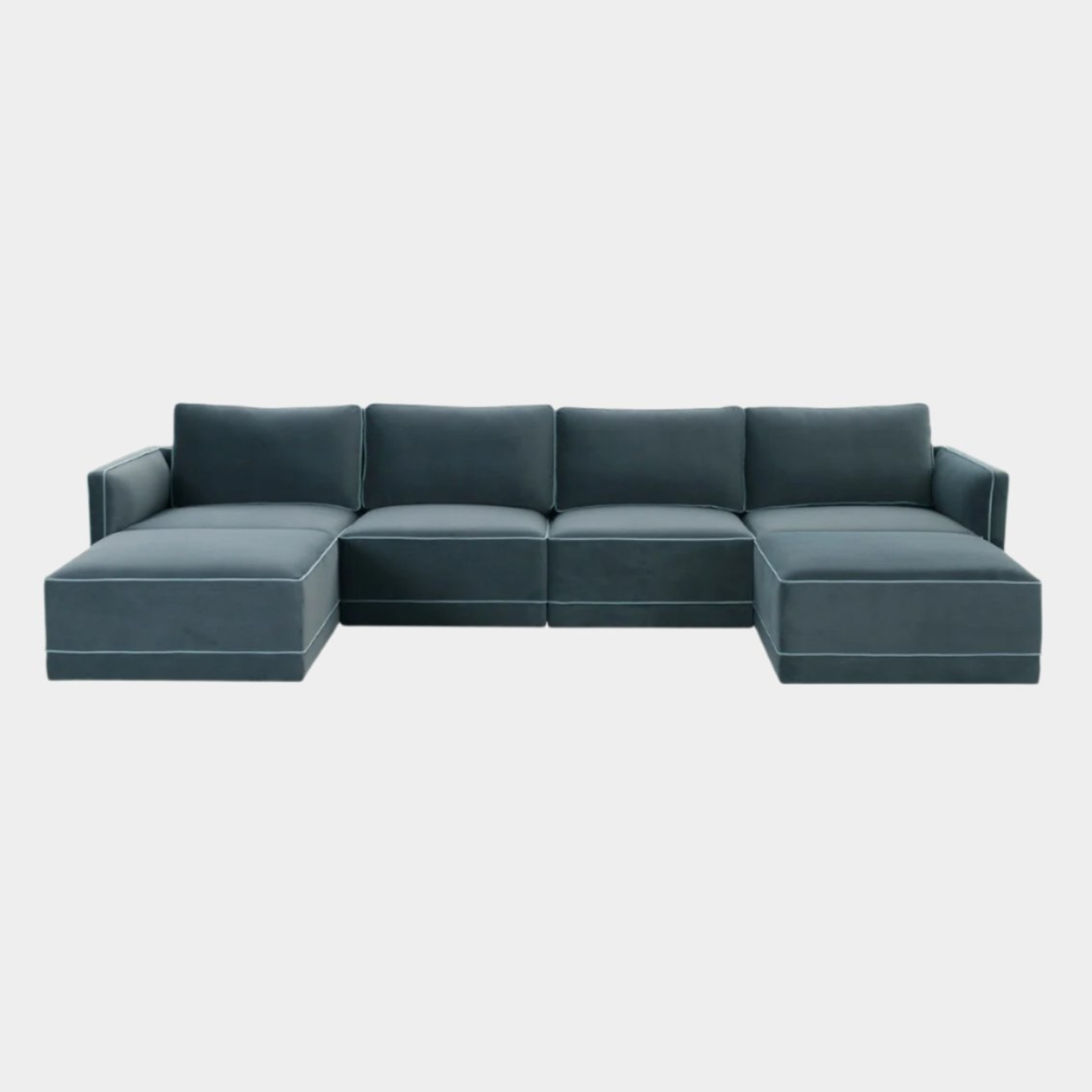 Willow Misty Blue Modular U Sectional