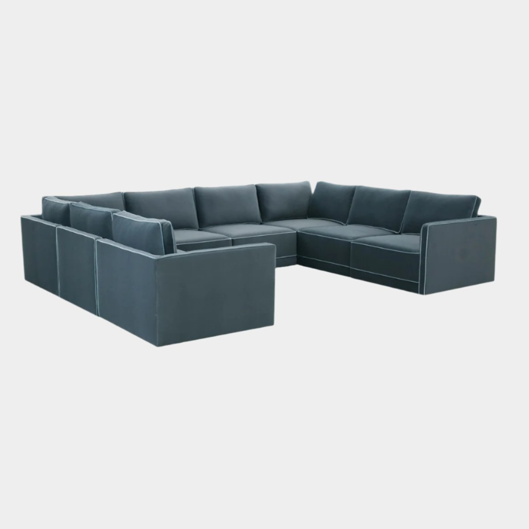 Willow Misty Blue Modular Large U Sectional