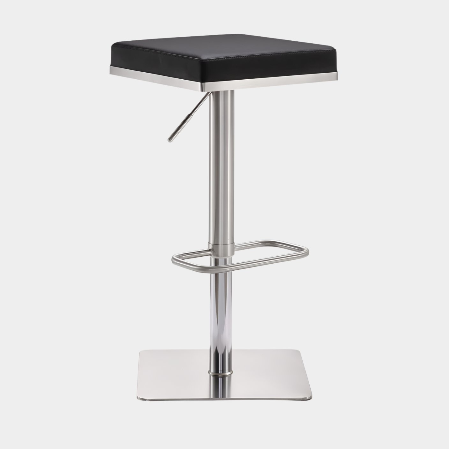 Bari Black Steel Adjustable Barstool