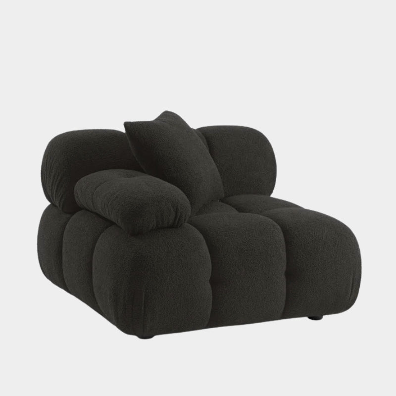 Chaise d'angle modulaire en peau de mouton végétalienne crème Calliope