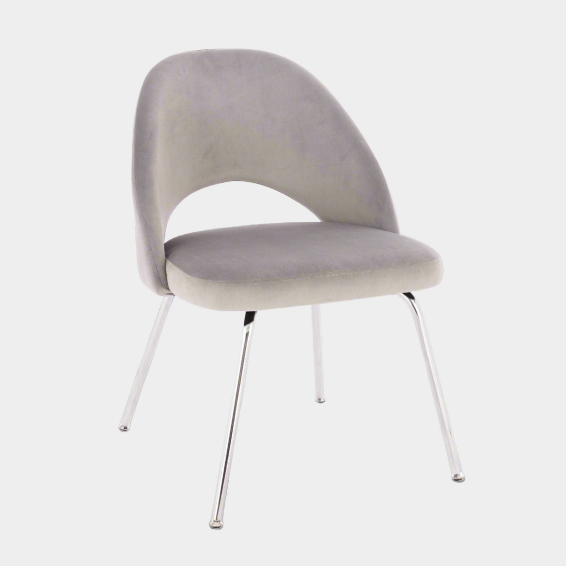 Sand Chrome Velvet Chair