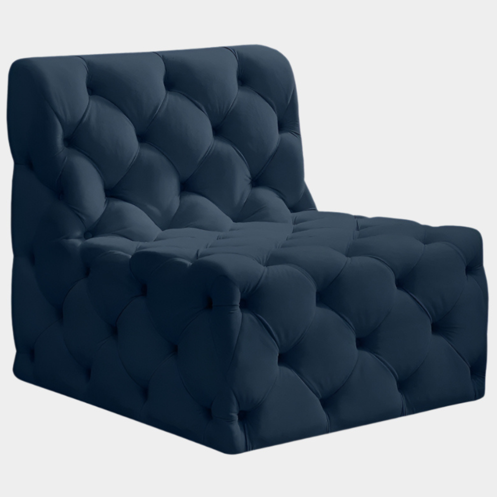 Tuft Velvet Upholstered Armless Modular Chair