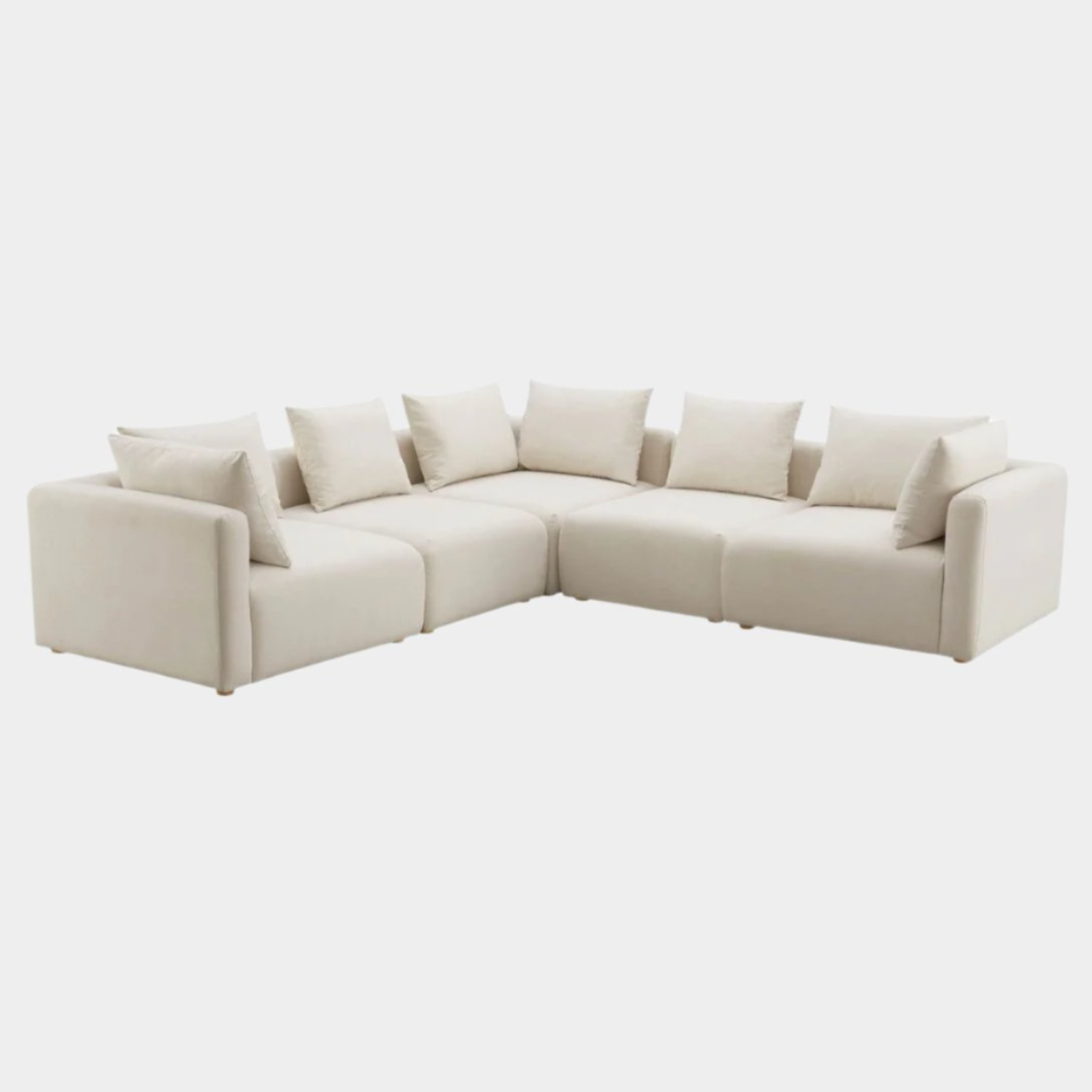 Hangover Cream Performance Linen 5-Piece Modular L-Sectional