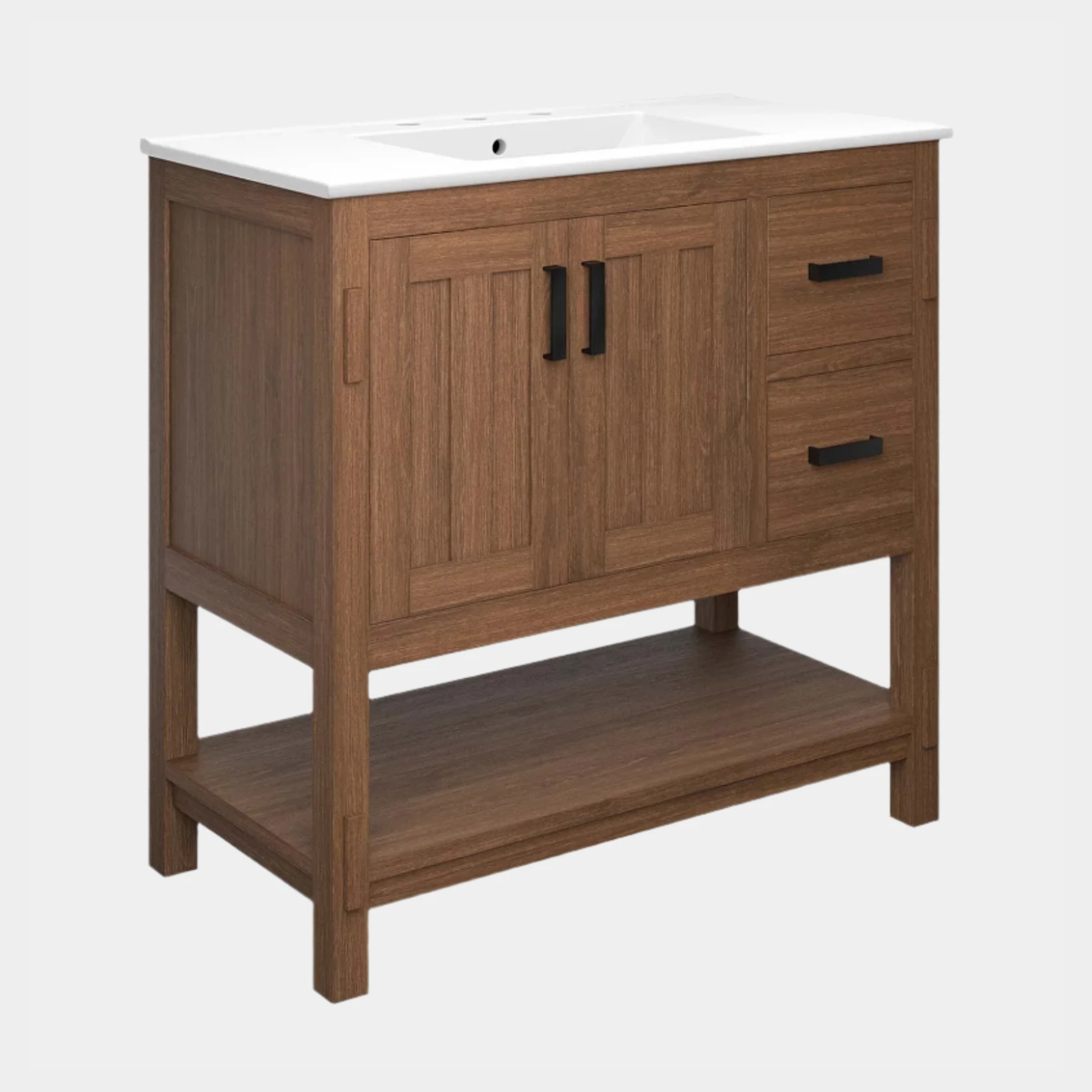 Ashlyn Wood Bathroom Vanity Basin Included