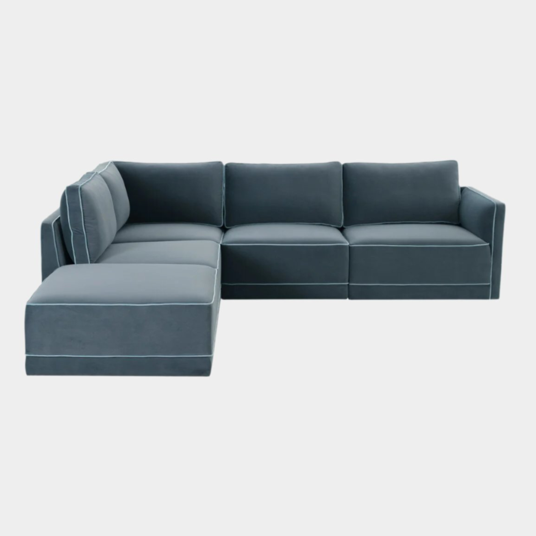 Willow Misty Blue Modular LAF Sectional