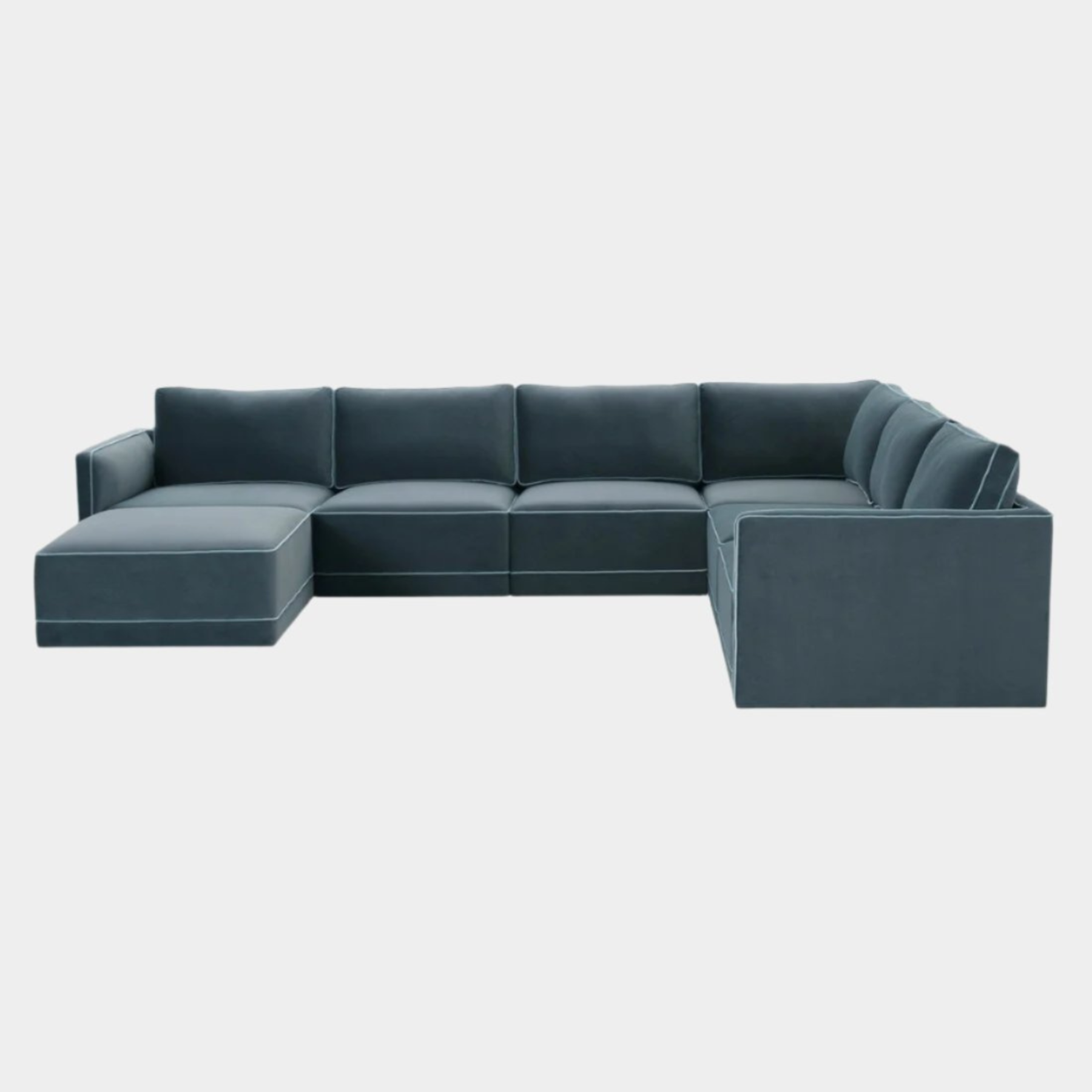 Willow Misty Blue Modular Large Chaise Sectional