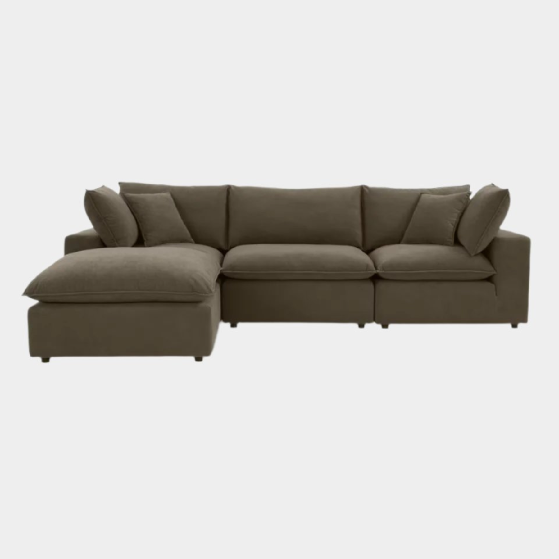 Cali Chocolate Brown Performance Velvet 4 Piece Sectional