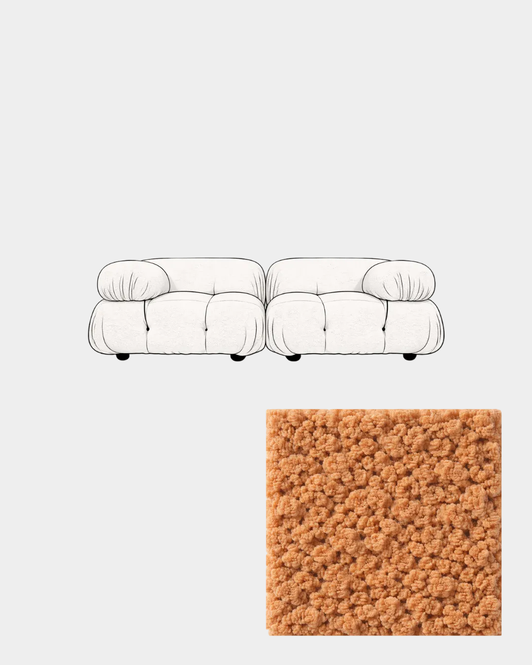 Mario Bellini Two-Seater Boucle Sofa