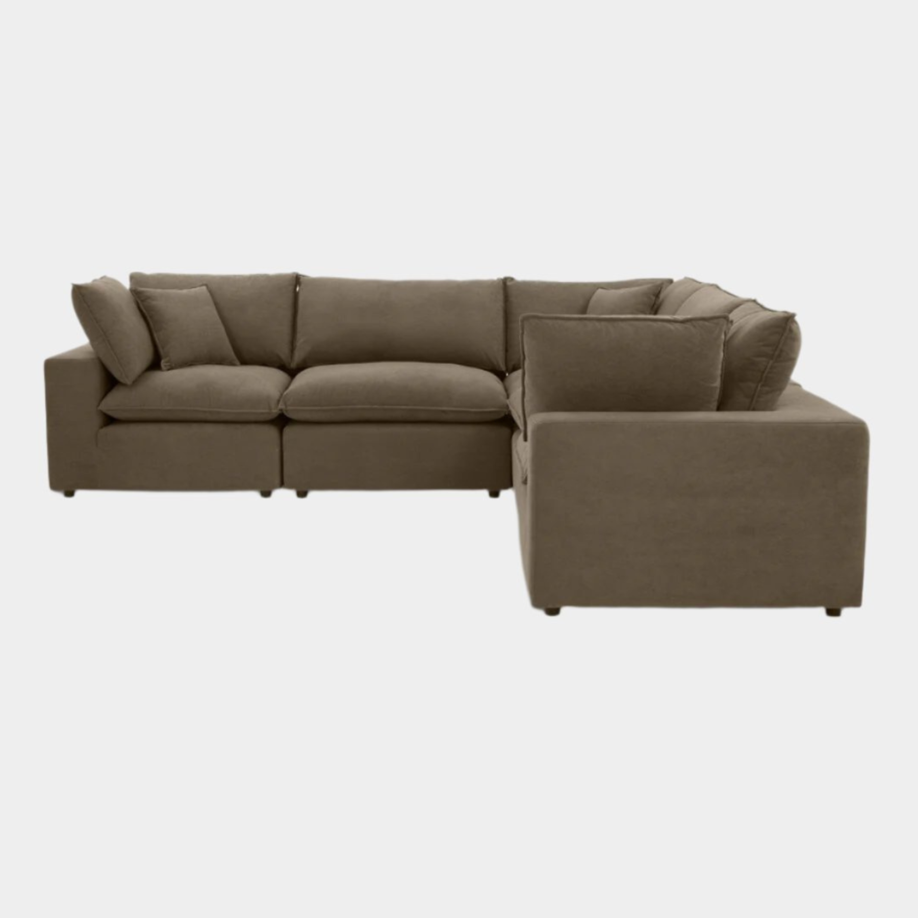 Cali Chocolate Brown Performance Velvet L-Sectional