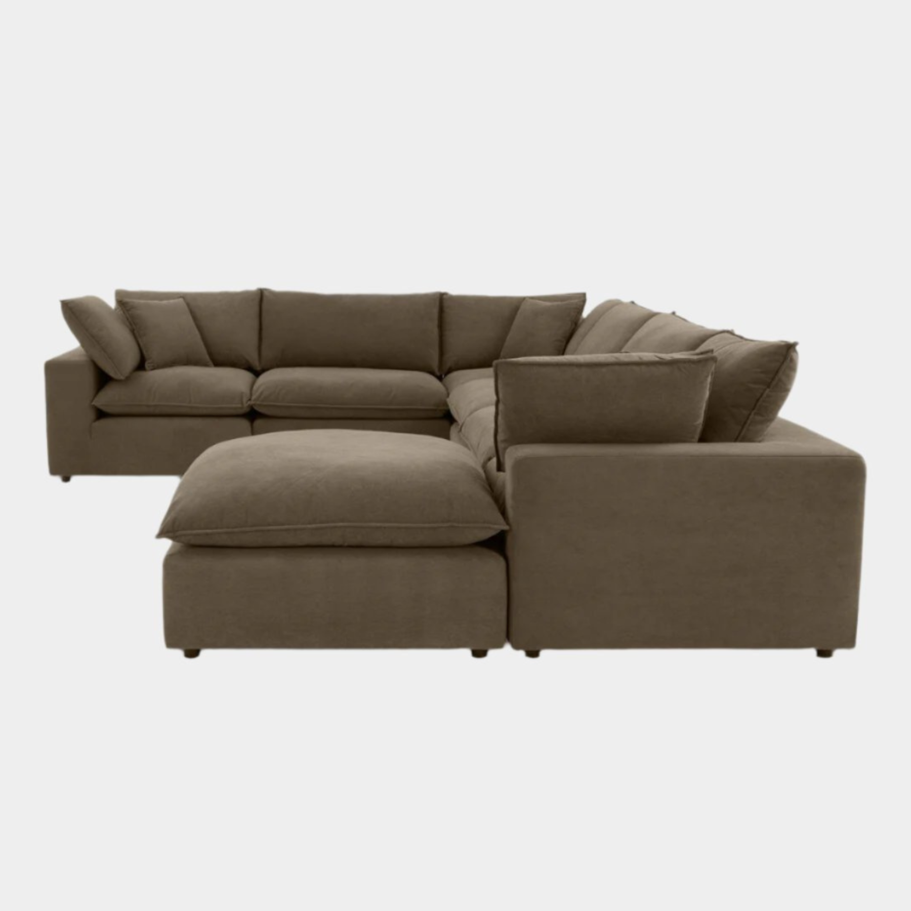 Cali Chocolate Brown Performance Velvet Large Chaise Sectional