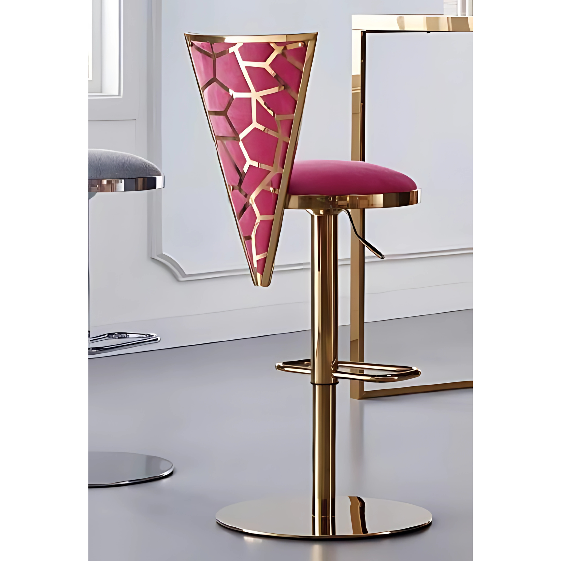 Tabouret de bar réglable Turin ROSE VIF