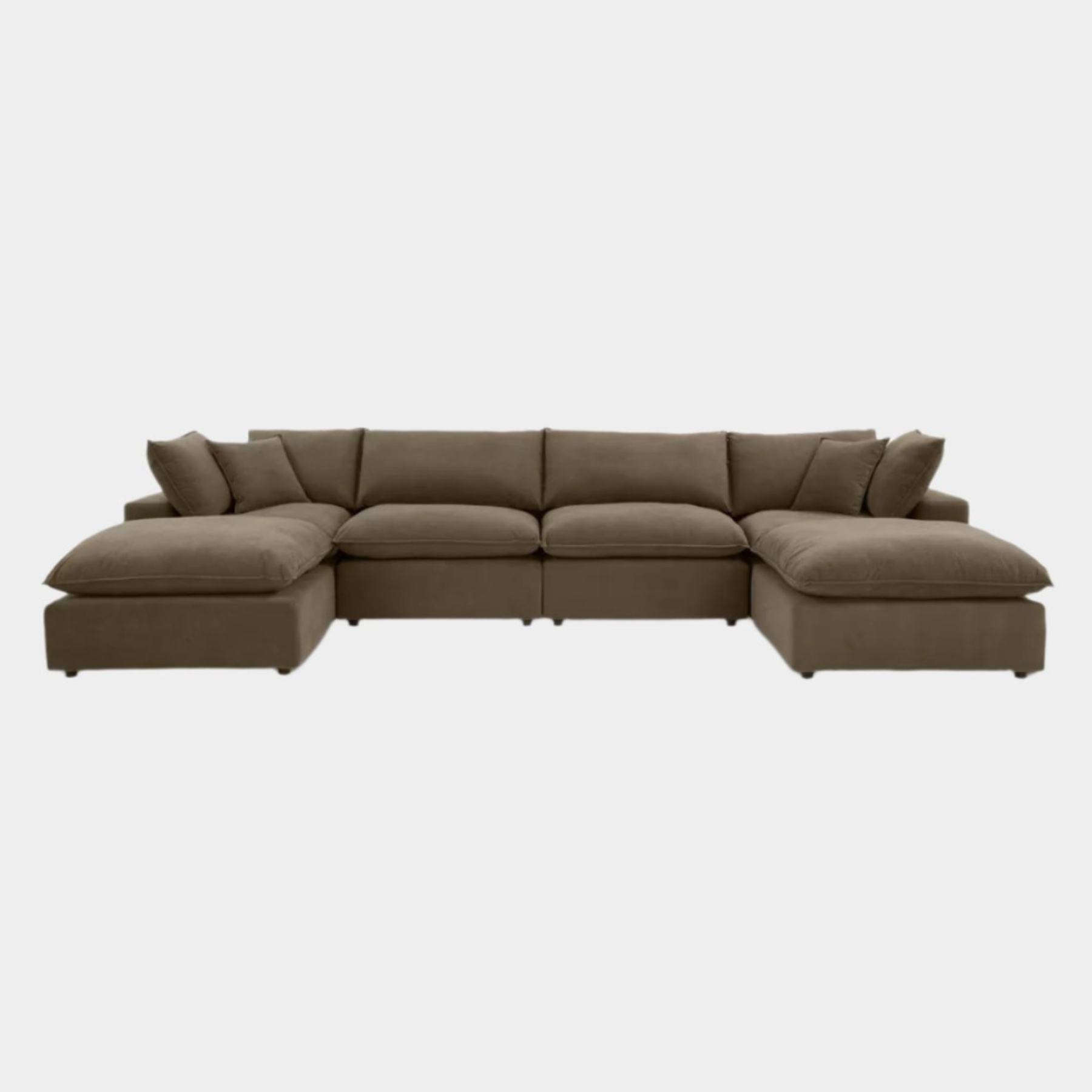 Cali Chocolate Brown Performance Velvet Modular U-Chaise Sectional