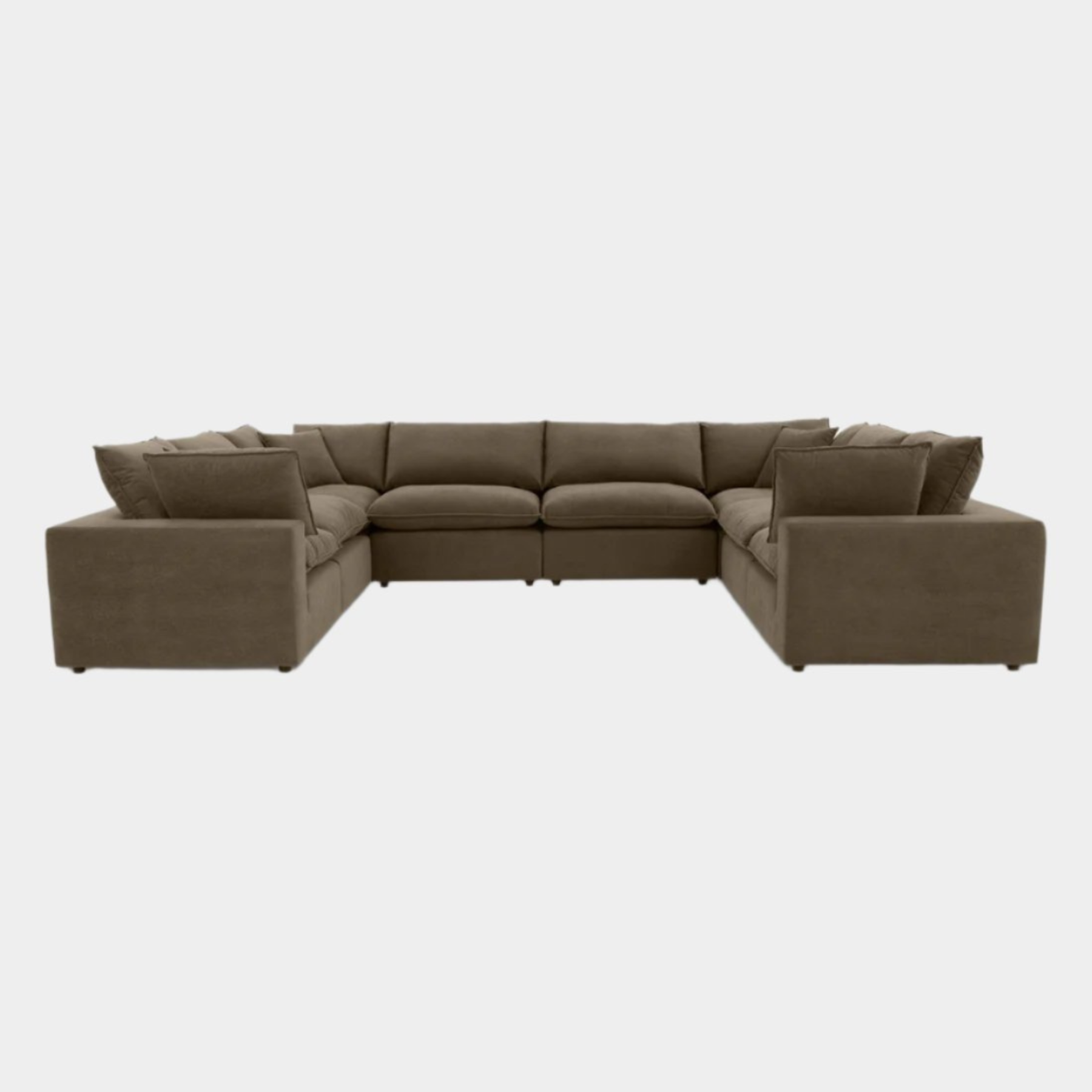 Cali Chocolate Brown Performance Velvet Modular U-Sofa Sectional