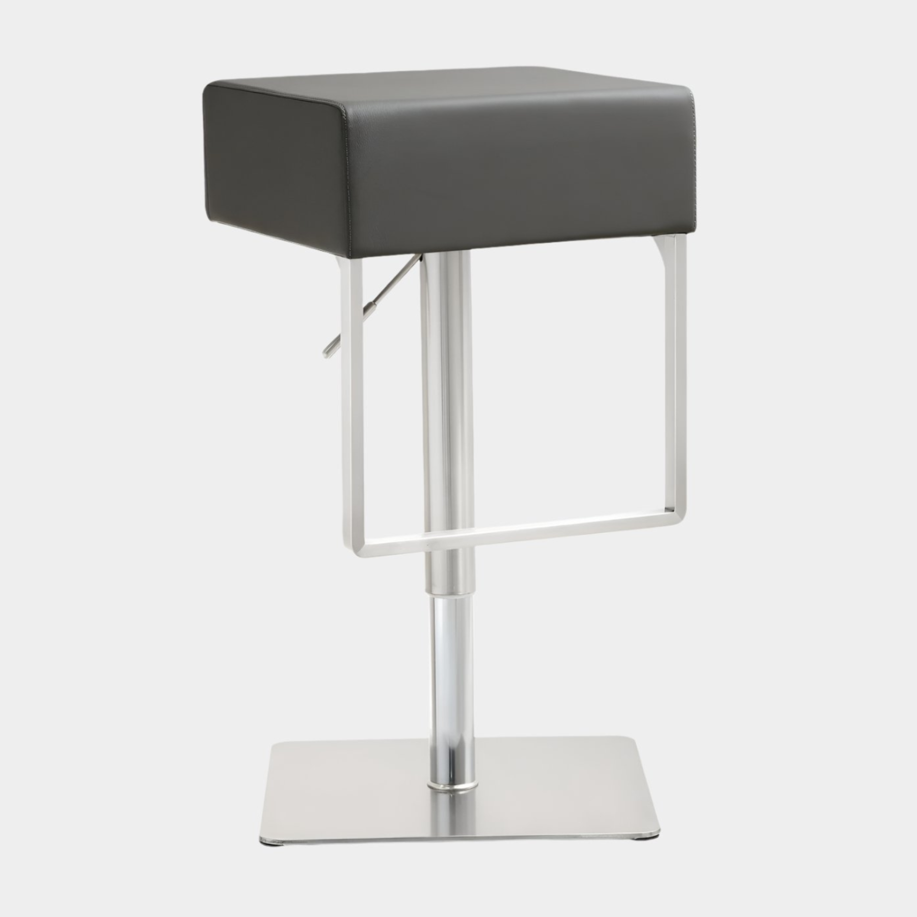 Seville Grey Performance Vegan Leather and Stainless Steel Adjustable Barstool