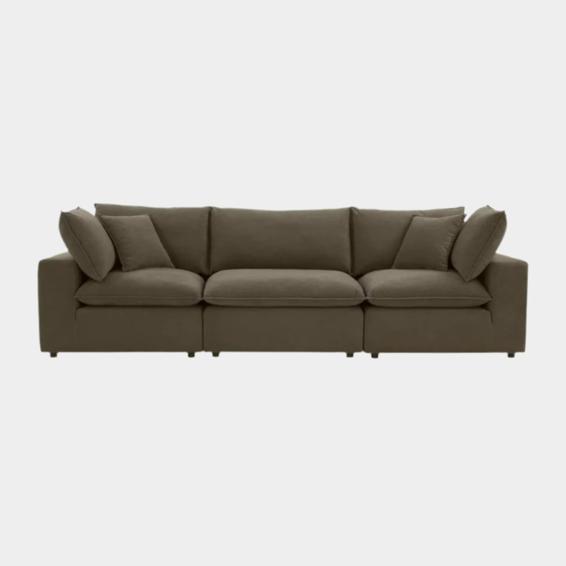 Cali Chocolate Brown Performance Velvet Modular Sofa