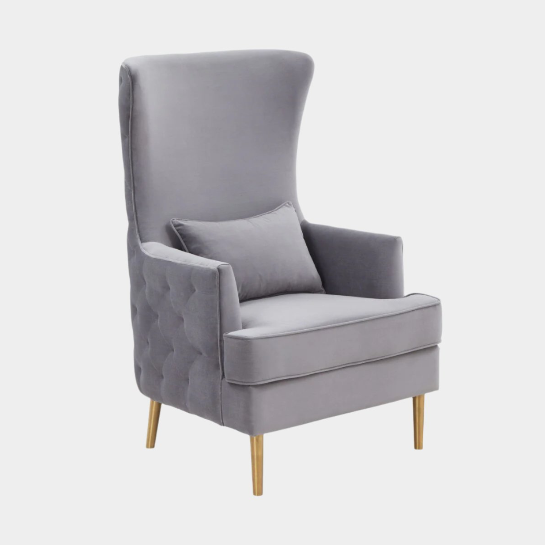 Alina Grey Tall Tufted Back Chair By Inspire Me! Home Decor