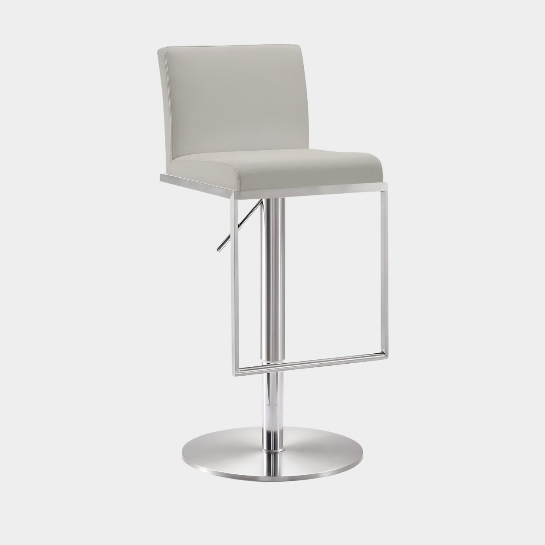 Amalfi Light Grey Performance Vegan Leather Stool