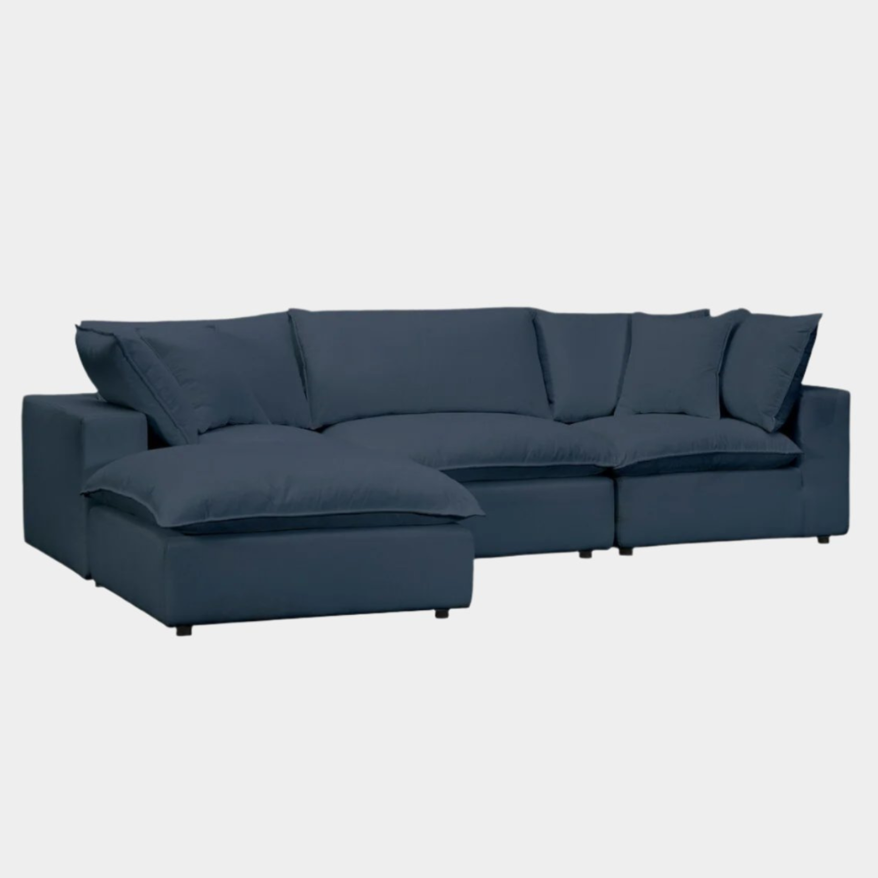 Cali Navy Performance Fabric Modular 4 Piece Sectional