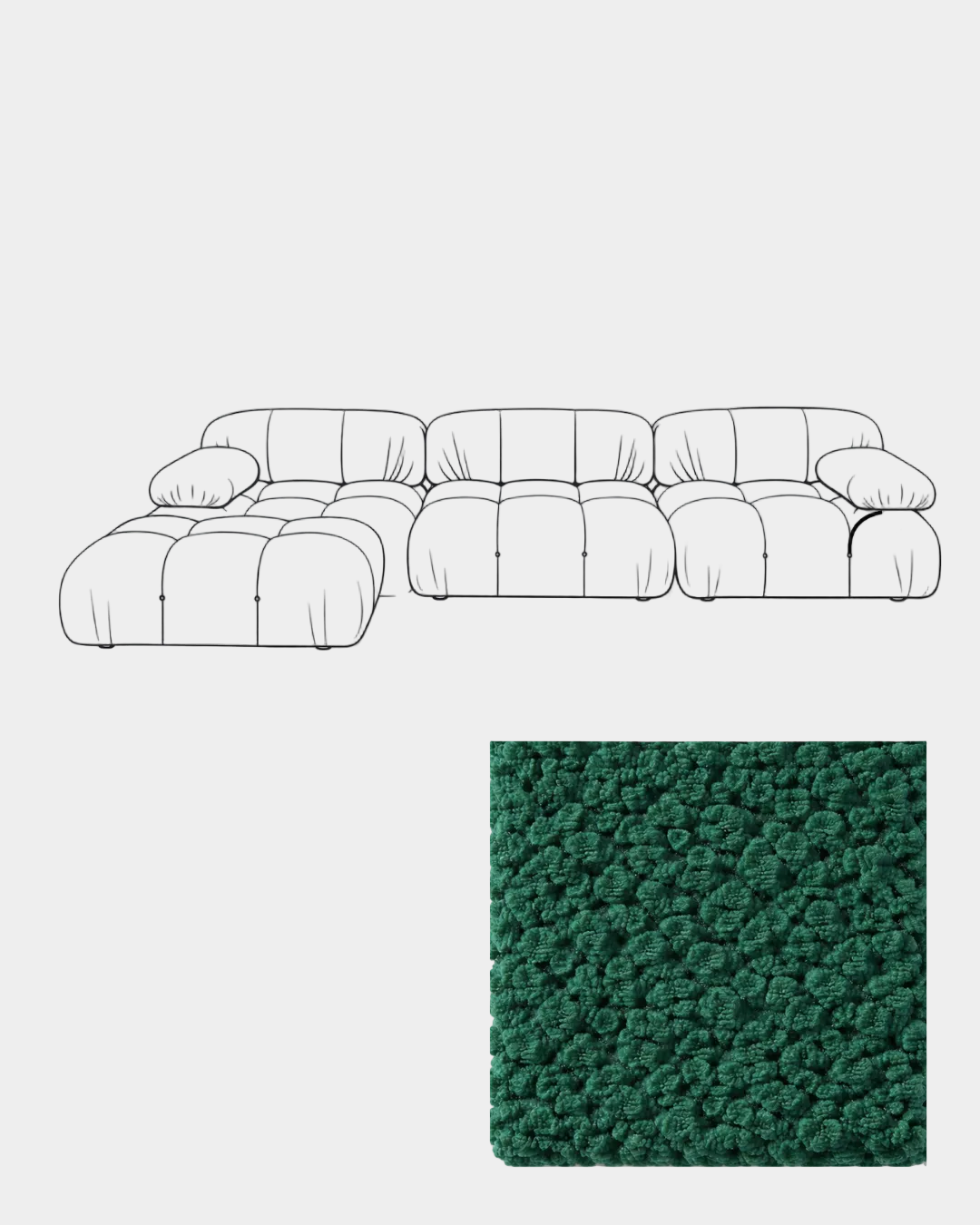 Mario Bellini Boucle Sofa with Ottoman