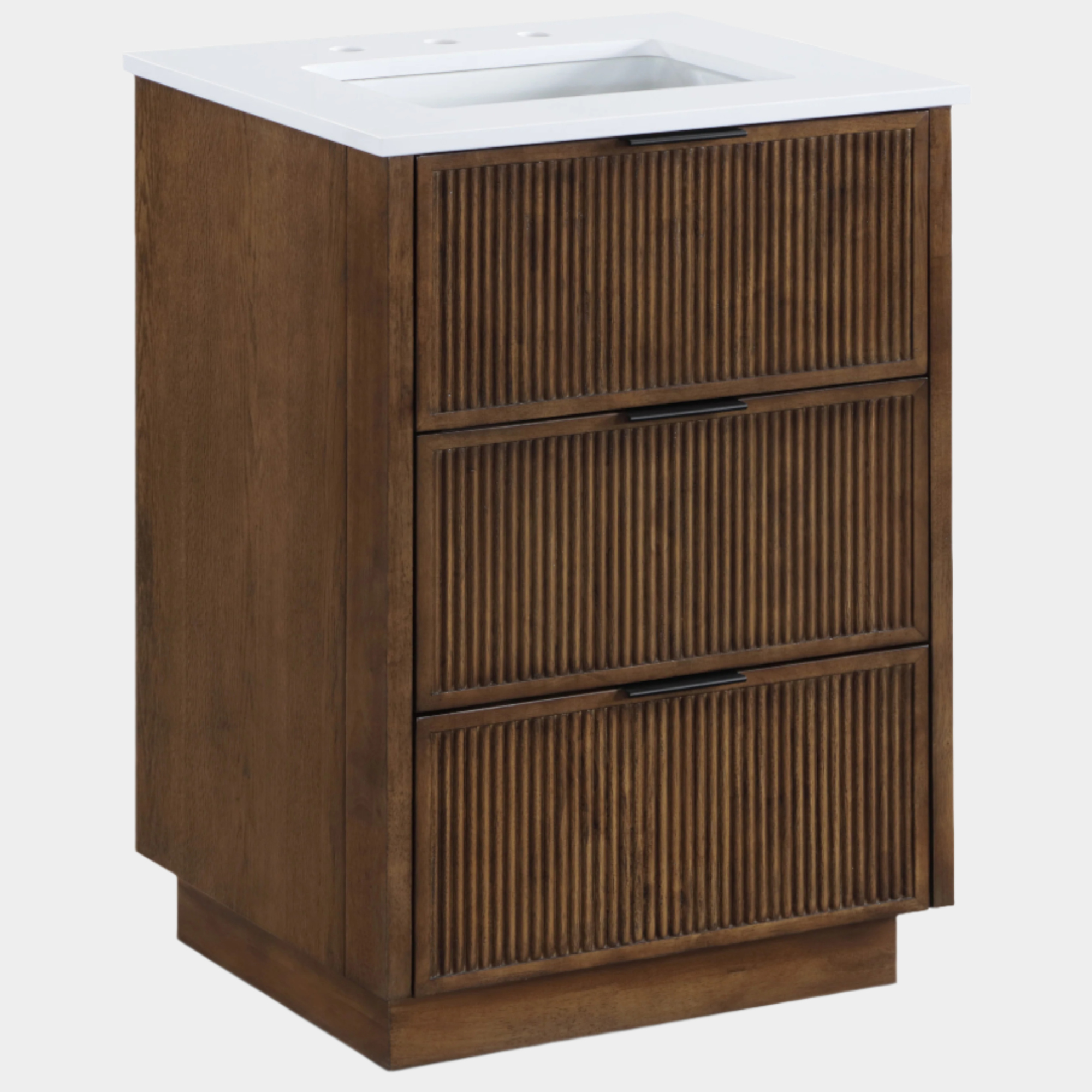 Willard 24" White Engineered Stone And Solid Wood Bathroom Vanity