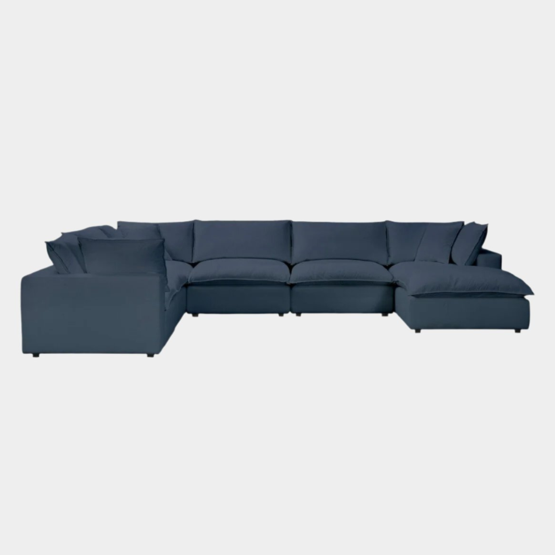 Cali Navy Performance Fabric Modular Large Chaise Sectional